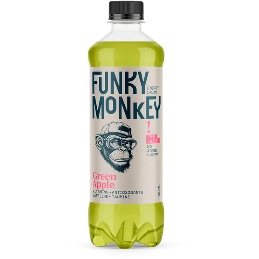 FUNKY MONKEY Green Apple energiajuoma 500 ml｜Funky Monkey 青苹果能量饮料 500 ml