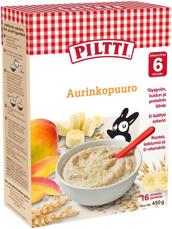 Piltti婴幼儿6个月以上香蕉芒果味米糊450g