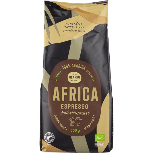 Herkku Luomu Africa Espresso 350 g jauhettu tumma paahto｜Herkku 有机非洲浓缩咖啡 350 克 深度烘焙