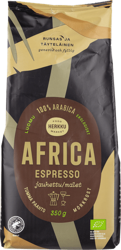 Herkku Luomu Africa Espresso 350 g jauhettu tumma paahto｜Herkku 有机非洲浓缩咖啡 350 克 深度烘焙