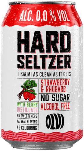 OLVI Hard Seltzer Strawberry & Rhubarb 0,0 % 0,33 l tlk