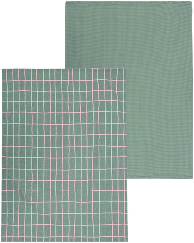 House 厨房毛巾 Elonkorjuu 50x70厘米 绿色/粉色 2条 PatternLab