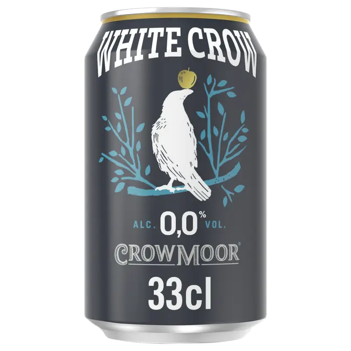 Crowmoor White Crow Dry Apple alkoholiton omenasiideri 0,0 til-% tölkki 0,33 L｜Crowmoor White Crow Dry Apple 0度苹果饮品 0.0 vol% 罐装 0,33 L