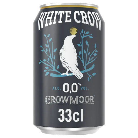Crowmoor White Crow Dry Apple alkoholiton omenasiideri 0,0 til-% tölkki 0,33 L｜Crowmoor White Crow Dry Apple 0度苹果饮品 0.0 vol% 罐装 0,33 L