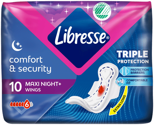 LIBRESSE yöside Maxi+ Goodnight Wing 10 kpl