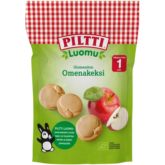 Piltti 150g Gluteeniton luomuomenakeksi 1v｜Piltti 150 克无麸质有机苹果饼干 1 年