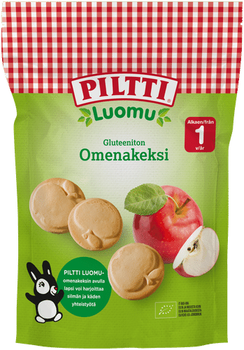 Piltti 150克无麸质有机苹果饼干（1岁以上）｜Piltti 150g Gluteeniton luomuomenakeksi 1v