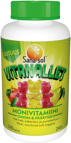 Sana-sol 维他熊 多种维生素 苹果&梨味 120粒/240克