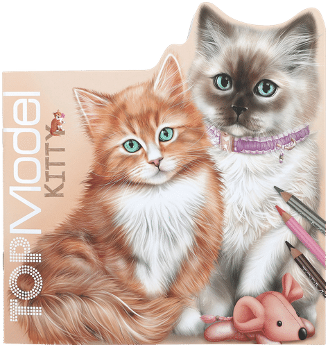 TOPModel 涂色书 KITTY and DOGGY，猫｜TOPModel Värityskirja KITTY and DOGGY, kissa