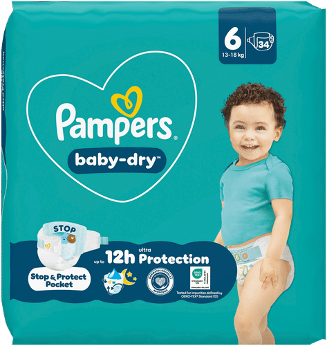 Pampers 婴儿干爽纸尿裤 S6 13-18kg 34片｜Pampers Baby Dry S6 13-18kg 34kpl vaippa