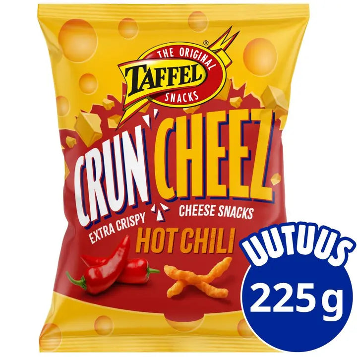 Taffel CrunCheez hot chili maustettu juustosnacks 225g-Taffel CrunCheez 辣椒味奶酪零食 225g