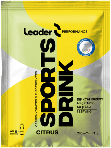 Leader Performance 运动饮料柠檬味冲剂 45 g｜Leader Performance Sports Drink sitruksenmakuinen urheilujuomajauhe 45 g