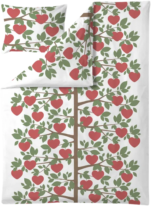Finlayson 被套套装 心树 150X210+50X60 深红绿