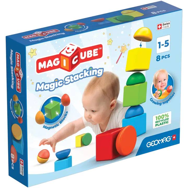 Geomag Magicube Magic Stacking magneettiset rakennuspalikat 8 kpl｜Geomag Magicube 魔法堆叠磁性积木 8 kpl