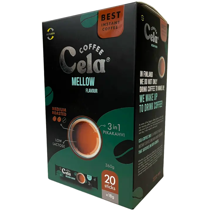Cela Coffee Pikakahvi 3in1 18g/pussi - 20 pussia/laatikko｜Cela Coffee 速溶咖啡三合一 18g/袋 - 20袋/盒
