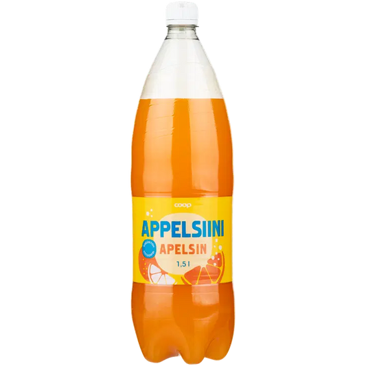 Coop Appelsiini Sokeriton virvoitusjuoma 1,5 l kmp｜Coop 橙子无糖软饮料 1.5 升 kmp