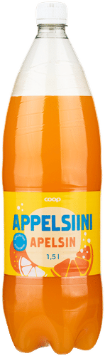 Coop 橙子无糖汽水 1.5L瓶装｜Coop Appelsiini Sokeriton virvoitusjuoma 1,5 l kmp