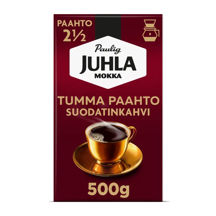 Paulig Juhla Mokka Tumma Paahto kahvi suodatinjauhatus 500g｜Juhla Mokka Paulig Juhla 摩卡深度烘焙咖啡过滤研磨 500g