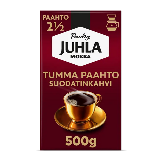 Paulig Juhla Mokka Tumma Paahto kahvi suodatinjauhatus 500g｜Juhla Mokka Paulig Juhla 摩卡深度烘焙咖啡过滤研磨 500g