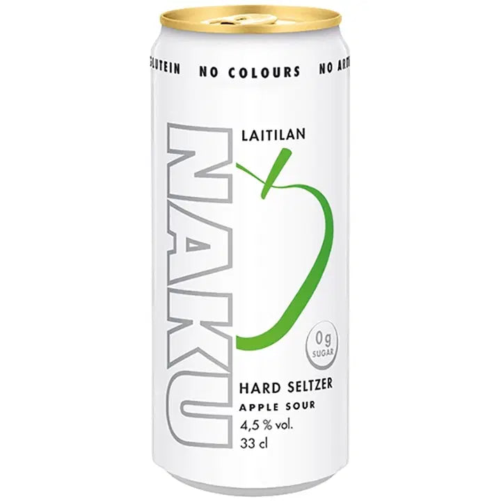 Laitilan Naku Apple Sour 4,5 til-% 0,33L hard seltzer｜Laitilan Naku 苹果酸 4.5 vol% 0.33L 硬苏打水
