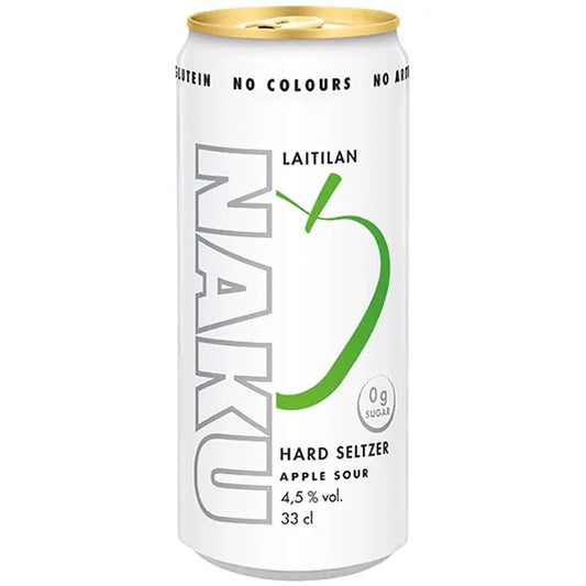 Laitilan Naku Apple Sour 4,5 til-% 0,33L hard seltzer｜Laitilan Naku 苹果酸 4.5 vol% 0.33L 硬苏打水