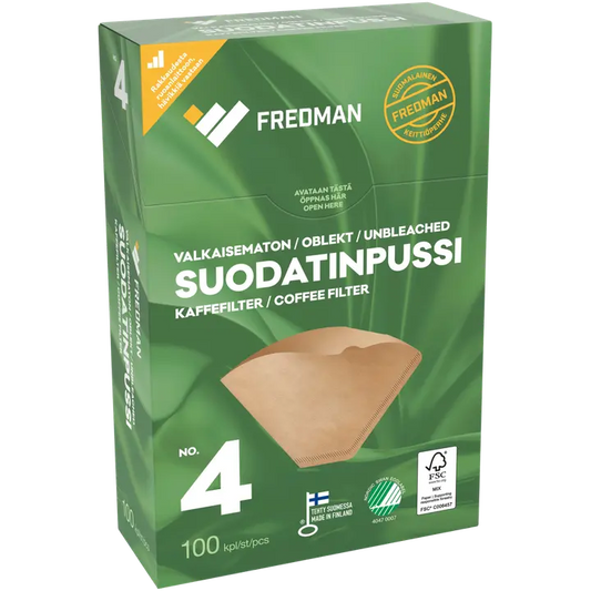 Fredman Suodatinpussi No 4 valkaisematon 100kpl｜Fredman 4号滤袋本色 100kpl