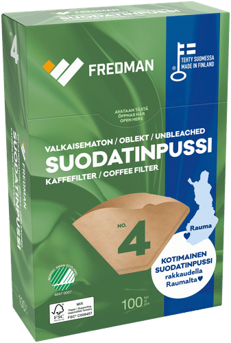 Fredman Suodatinpussi No 4 valkaisematon 100kpl｜Fredman 4号滤袋本色 100kpl