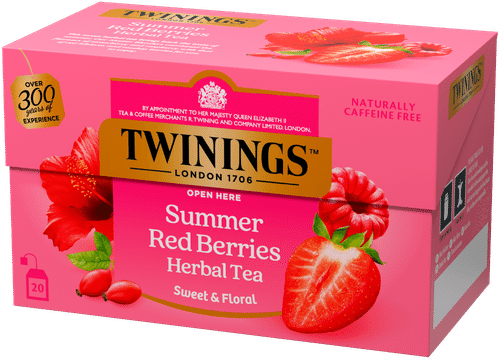 Twinings Summer Red Berries yrttitee 20x2g｜Twinings 夏季红浆果花草茶 20x2g