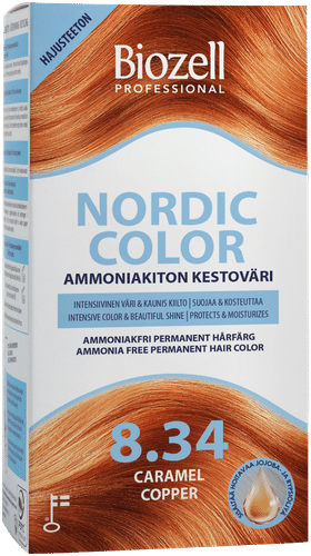 Biozell Nordic Color Biozell Professional Nordic Color 无氨持久染发剂 焦糖铜 8.34 2x60ml