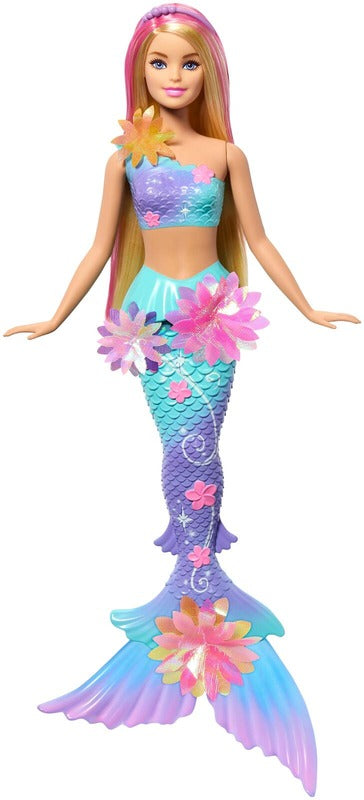 Barbie 美人鱼绽放玩偶紫色