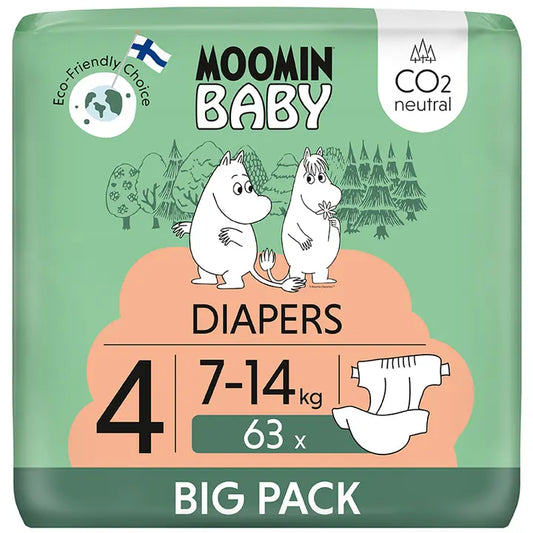 Moomin Baby Diapers teippivaippa 4 - 63 kpl 7-14 kg｜Moomin Baby 尿布 胶带纸尿裤 4 - 63 片 7-14 公斤