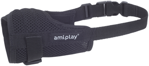 amiplay Air Hengittävä kuonokoppa L 19-22x28-45cm, musta