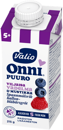 Onni Valio Onni® 覆盆子蓝莓粥 215克 UHT（5个月起）｜Valio Onni® vadelma-mustikkapuuro 215 g UHT (alk 5 kk)