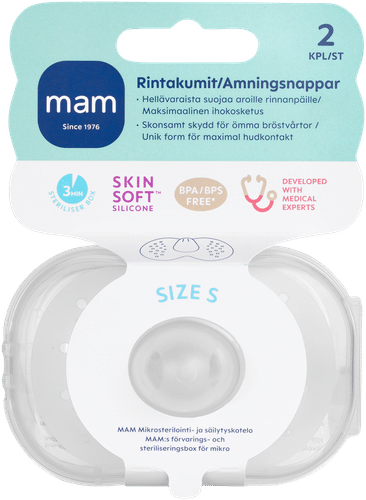 MAM 乳头保护罩 2个装 S号｜MAM Nipple Shields Rintakumi 2kpl koko S