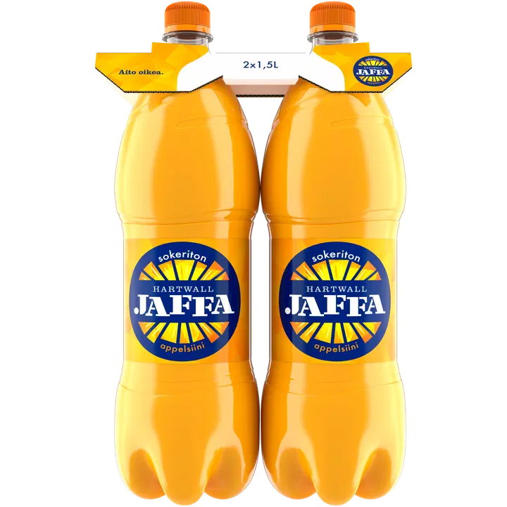 2 x Hartwall Jaffa Appelsiini Sokeriton virvoitusjuoma 1,5 l｜Hartwall Jaffa 2 x Hartwall Jaffa Orange 无糖软饮料 1,5 l