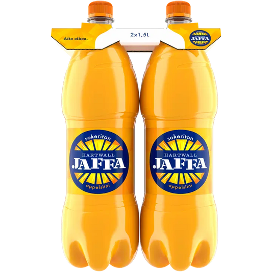 2 x Hartwall Jaffa Appelsiini Sokeriton virvoitusjuoma 1,5 l｜Hartwall Jaffa 2 x Hartwall Jaffa Orange 无糖软饮料 1,5 l