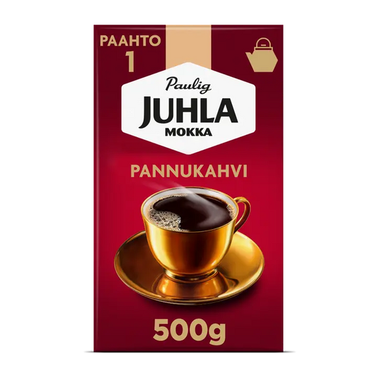 Paulig Juhla Mokka kahvi pannujauhatus 500g｜Juhla Mokka Paulig Juhla 摩卡咖啡 平底锅研磨 500g