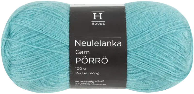 House 马海毛-羊毛-腈纶线 Pörrö 100g 水鸭绿 10628｜House lanka mohair-villa-akryyli Pörrö 100 g Aqua turqoise 10628