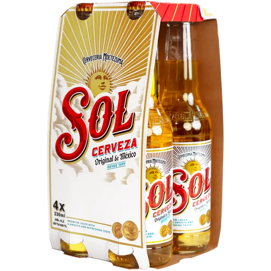 4 x Sol olut 4,2% 0,33 l｜Sol 4 x 索尔饮料 4.2% 0,33 l