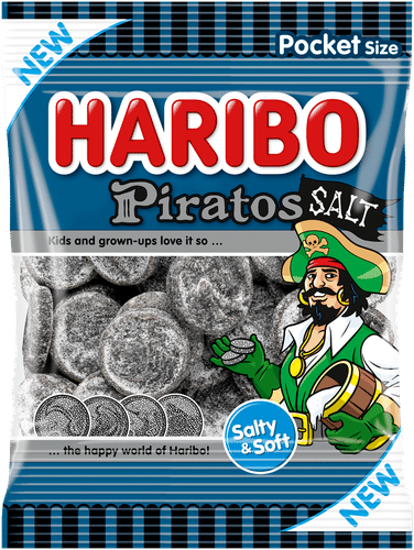 Haribo Piratos咸味糖70克袋装糖果｜HARIBO Piratos Salt 70 g karkkipussi