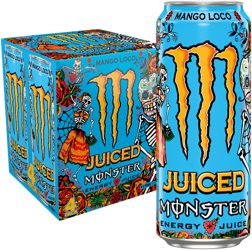 4-pack Monster Mango Loco energiajuoma tölkki 0,5 L