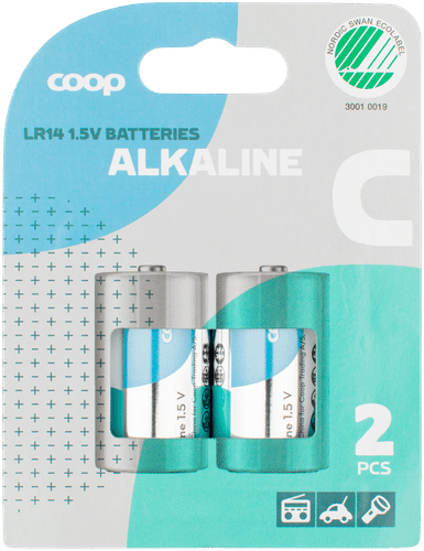 Coop 碱性电池 C/LR14/1.5V 2 kpl