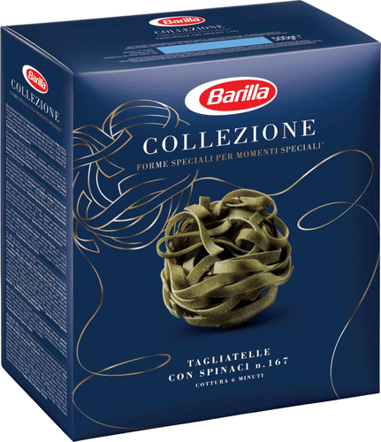 Barilla Collezione菠菜宽面，硬粒小麦菠菜意面 500g｜Barilla Collezione Tagliatelle con spinachi durumvehnästä valmistettu pinaattipasta 500g