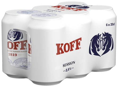 6-pack Koff Lager olut 2,5 % tölkki 0,33 L