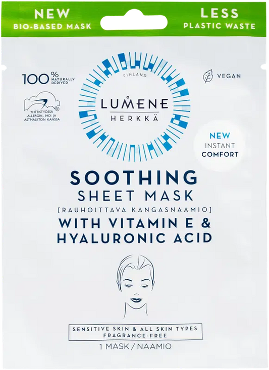 Lumene 舒缓面膜布 1 kpl｜Lumene HERKKÄ Rauhoittava kangasnaamio 1 kpl