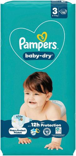 Pampers 婴儿干爽纸尿裤 S3 6-10kg 52片｜Pampers Baby Dry S3 6-10kg 52kpl vaippa