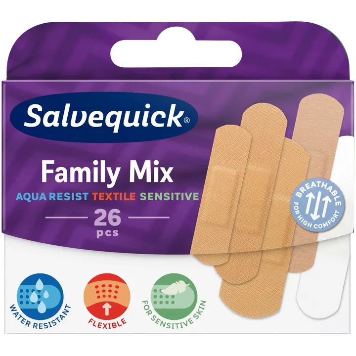 Salvequick Family Mix laastari 26kpl-Salvequick 家庭混合补丁 26kpl