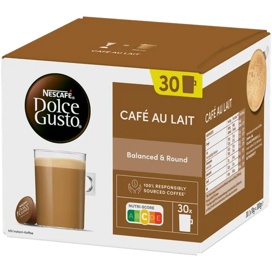 Nescafé Dolce Gusto 30kaps/300g Café au Lait maitokahvikapseli｜Dolce Gusto Nescafé Dolce Gusto 30粒/300克 牛奶咖啡胶囊
