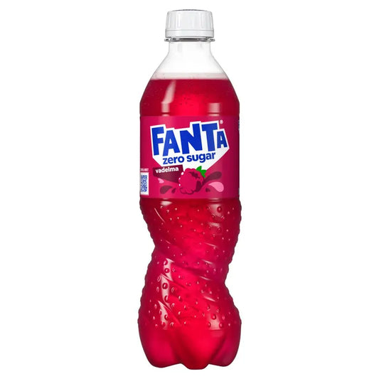 Fanta Vadelma Zero virvoitusjuoma muovipullo 0.5 L｜Fanta 覆盆子零软饮料塑料瓶 0.5 L