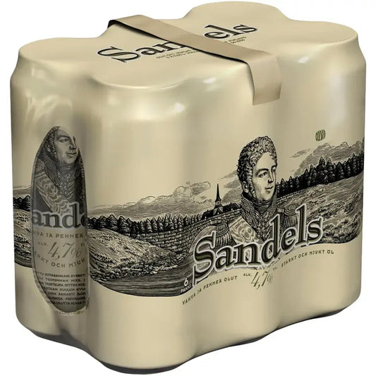 6 x Sandels 4,7% olut 0,5 l tlk kutiste｜Sandels 6 x Sandels 4.7% 饮料，每瓶 0.5 升